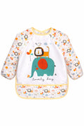 Safari Pattern Waterproof Activity & Feeding Bib with Pocket