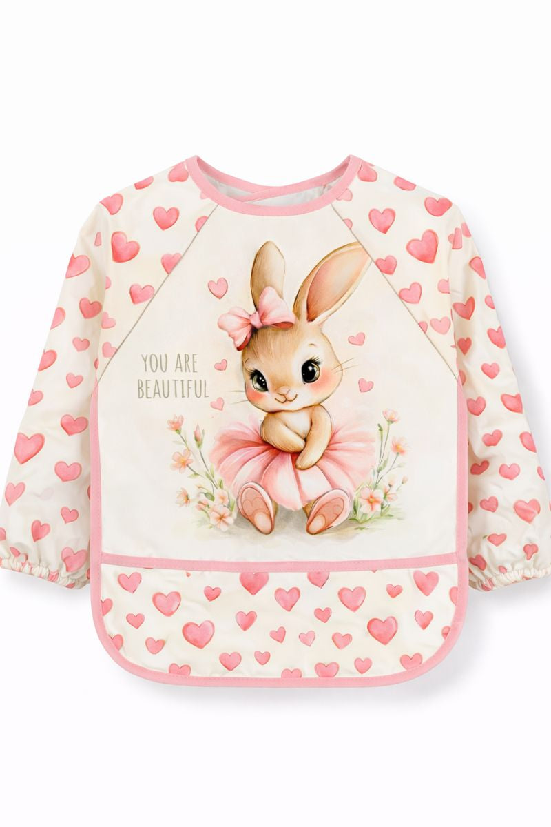 Long Sleeve Wearable Rabbit Pattern Waterproof Baby Feeding & Activity Bib