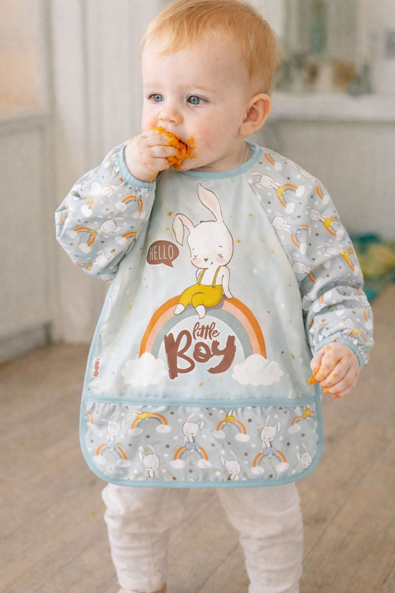 Rabbit Pattern Long Sleeve Waterproof Baby Activity & Feeding Bib