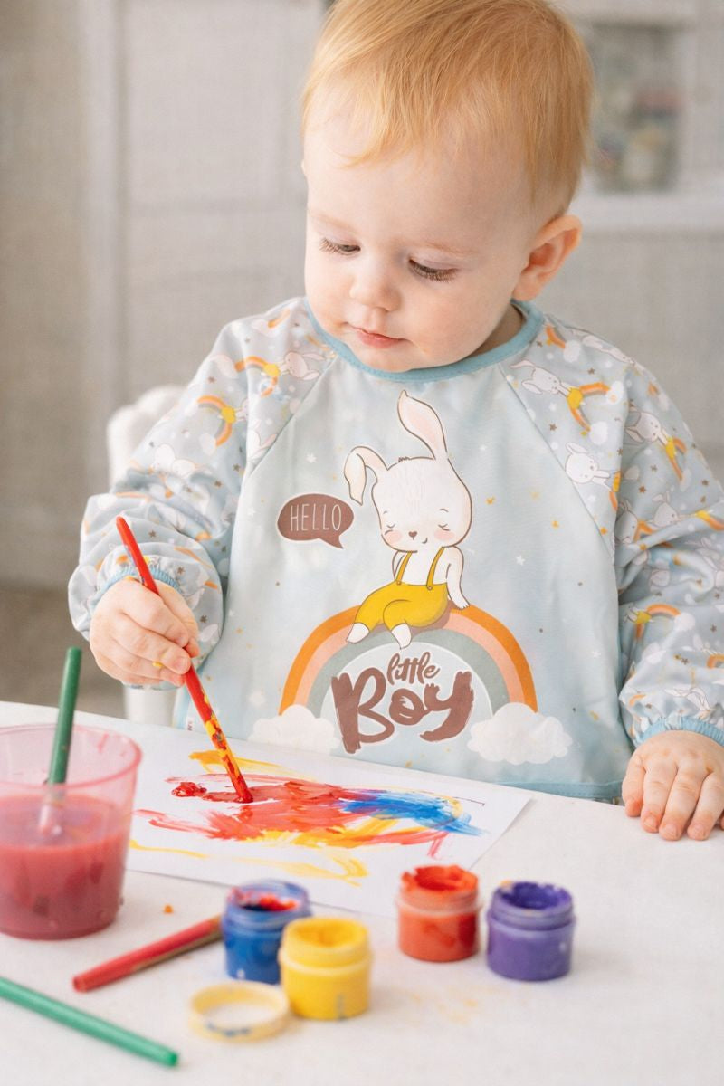 Rabbit Pattern Long Sleeve Waterproof Baby Activity & Feeding Bib